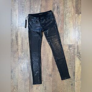 Genetic Denim “The Shane” Black Ritz Sequin Jeans Nordstrom NWT Size 24